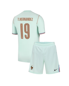 Billige Fotballdrakt Frankrike Theo Hernandez #19 Replika Bortedraktsett Barn VM 2026 Kortermet (med bukser)